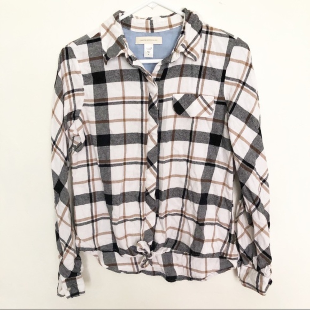 CRB | plaid button down tie front flannel